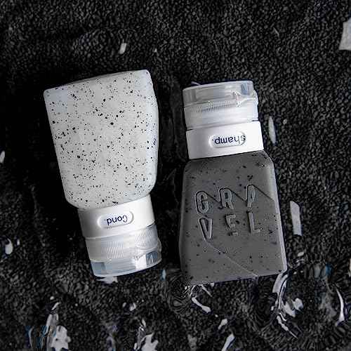 Gravel Travel Bottles 3oz (2-Pack) ? Leakproof, BPA-Free, TSA Approved with Label System (Clear & Gray)