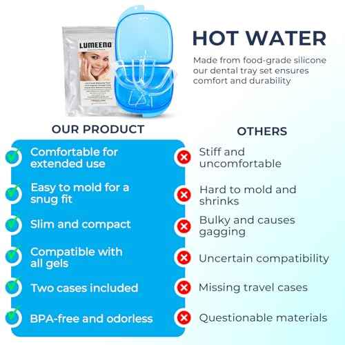 Moldable Teeth Whitening Trays - 4 Pcs Trays with 2 Pcs Cases - Compatible with Opalescence Teeth Whitening Gel