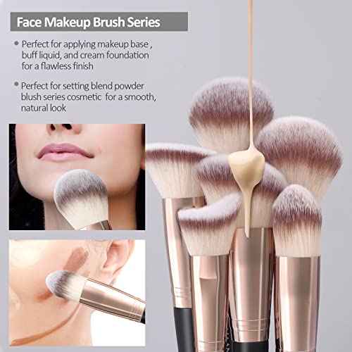 Makeup Brushes, MAANGE 18 Pcs Professional Makeup Brush Set Premium Synthetic Face Kabuki Brush Kit Foundation Blush Powder Eyeshadow Brushes Set£¨Black Gold)