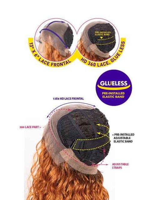 Janet Collection 100% Human Hair -Prime Unimix HD 360 Lace 13x6 Frontal Part Wig - Kota