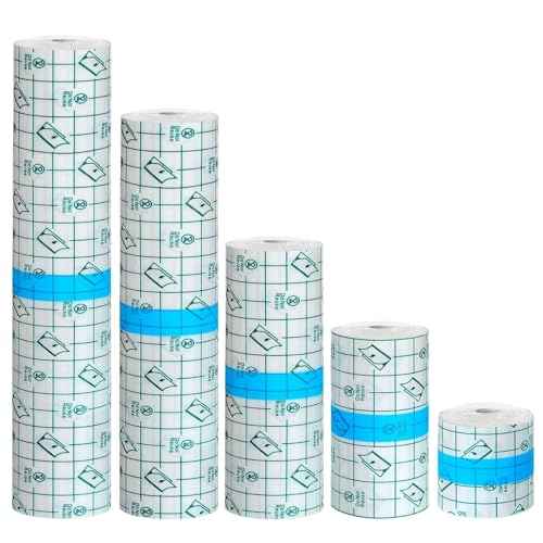 5 Rolls Tattoo Aftercare Bandage - Jconly Waterproof Tattoo Film Second Skin Tattoo Cover Up Patch Tape Healing Wrap Tattoo Supplies for Swimming, Shower, Wound Initial Healing(2,4,6,8,10 Inch)