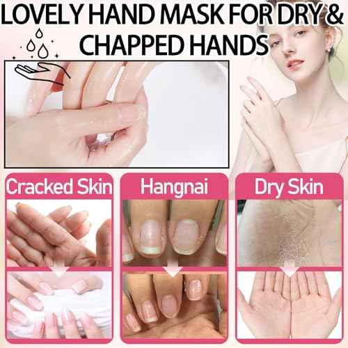 6PCS Hydrating Hand Mask Gifts Set,Intensive Cute Hand Masks for Dry Cracked Hands,Gentle Long Lasting Hand Masks Moisturizing Gloves for Soft and Smooth Touch Hands