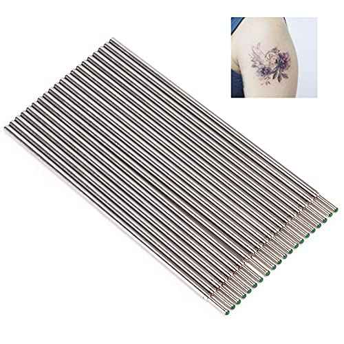 20pcs Tattoo Skin Marking Pen, Tattoo Markers for Skin, Tattoo Piercing Skin Surfer Cores Microblading Marking Pen Refill Accessory(Green)