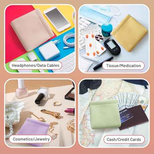 4.72¡Èx4.72¡È Small Pouches for Purse, 4PCS Cute Snap Closure Storages, Mini Organizer for Inside Large Makeup Bag, Organize Cosmetic, Lipstick, Jewelry, Card, Coins in Women's Handbag/Travel