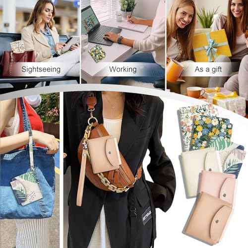 PU Lipstick Case Holder with Mirror Holds 3pcs of Long Lipsticks Keychain Holder with Clip Organizer Bag for Outside Mini Bag Pouch Gift for Women-Pink