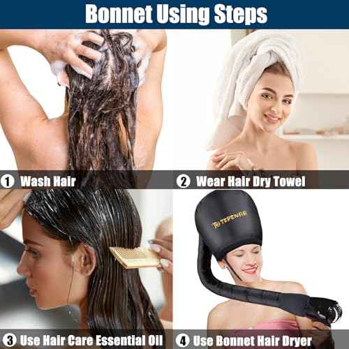 Hair Dryer Bonnet - Upgraded Extra Large Soft Adjustable Hooded Cap for Fast Hair Styling and Care