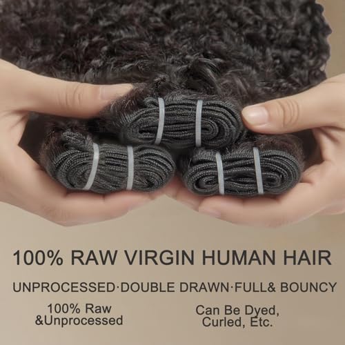 Burmese Curly Bundles Human Hair 16 18 20 Inch 3 Bundles 3C4A Water Wave Human Hair Wet and Wavy 100% Unprocessed Brazilian Virgin Hair Bundles Quick Weave for Women Natural Black