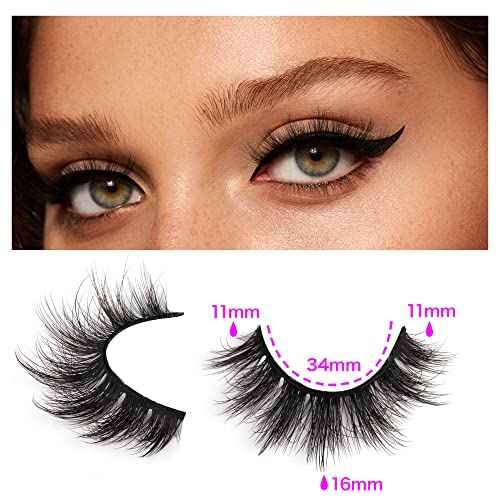 14 Pairs Wispy Mink Lashes False Eye Lashes Natural Look 5D Volume 16mm Fake Eyelashes Pack by TNFVLONEINS