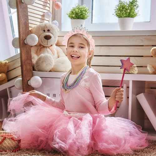 Princess Crown Headbands Birthday Gifts for Women Tiara Cute Pink Rhinestone Pearl Crown Hair Band Accessories Elastic Head Bands Headpiece Decoration for Christmas Party Favor Costume Cosplay