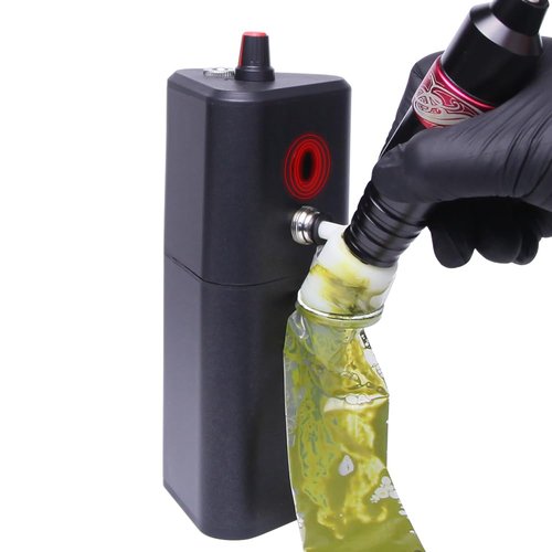 Tattoo Needle Washer for Professional Tattoo Artists | Rechargeable Cordless Design | Flowing Water Cleaning for Cartridge Needles | Portable for Studio & On-Site Work, Efficient Battery(BLACK)