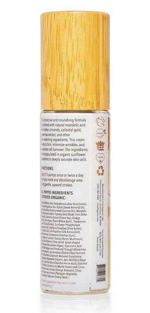 Elina Organics Cleopatra Neck Cream, 2oz – Firming & Lifting Neck Moisturizer with Colloidal Gold, Silk Peptides & Green Tea – Organic, Vegan – Reduces Wrinkles & Improves Elasticity