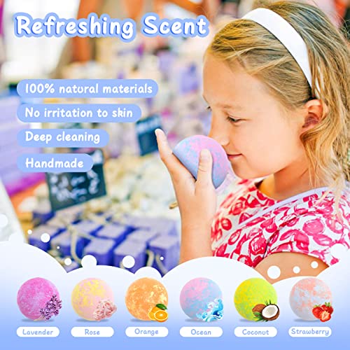 6 Pack Natural Bath Bombs for Kids Pull-Back Cars Organic Rich Foam Color Bubble Set Boys Girls Surprise Toys Christmas Gift for Toddlers