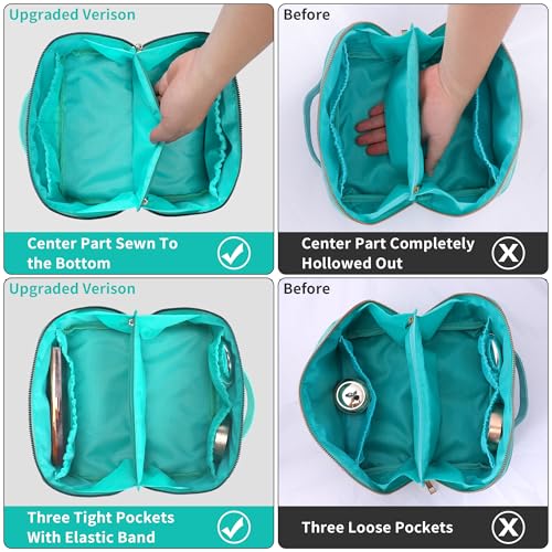 3Pcs Stoney Clover Preppy Makeup Bag, Stuff Bag Travel Makeup Cosmetic Bag, Chenille Letter Patch Open Flat Nylon Pouch, Mixed