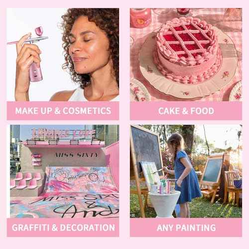 Bubbacare SANCTUARY Portable Airbrush, Nail Airbrush Machine, Cordless, Non-Clogging, High-Pressure, 0.3mm Nozzle, 23PSI & 27PSI, Cleaning Brush Set, 1