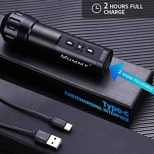 Mummy Tattoo Machine - Cordless Rotary Pen for Artists | 6H Battery,4.2mm Stroke Length,Quiet & Lightweight