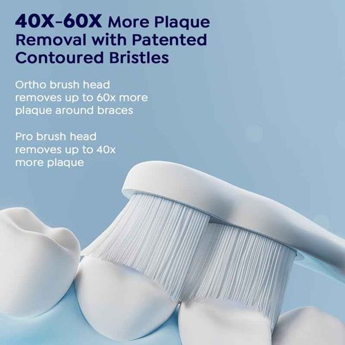 SuperMouth® ULTIM8 SmartBrush™ Electric Toothbrush - Patented SuperBristles® Clean Teeth 40X Better, Dual Sonic Modes, Pressure Sensor, Stunning Design - Teens & Adults - Pearly White