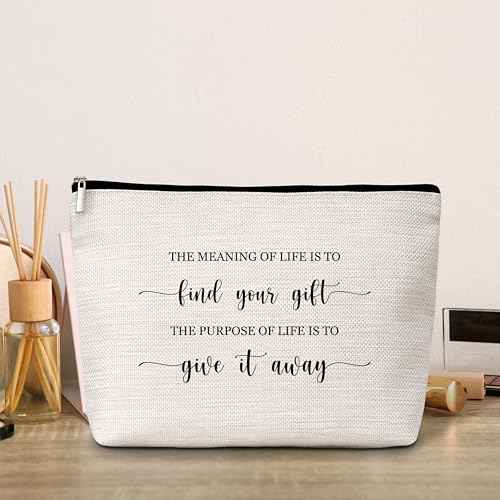 GREOXG Inspirational Quotes Makeup Bag, Small Travel Cosmetic Bag with Zipper, Cute Makeup Pouch Gift Ideas for Women Teen Girls Friends Mom Sisters Teacher Birthday Christmas Wedding Graduation-E43