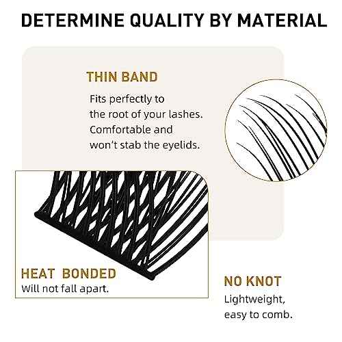 B&Q Lash Clusters Wispy B02, Eyelash Clusters 72PCS Cluster Eyelash Extensions, D Curl Lash Cluster 8-16mm Natural Individual Lashes Volume False Eyelashes Clusters with Soft Band(B02-D-8-16MIX)