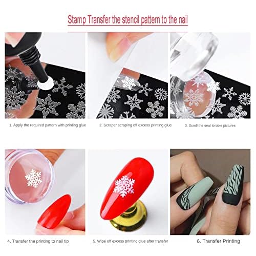 Halloween Nail Stamping Plate, Nightmare Before Christmas Theme, Stamping Kit with Ghosts and Holiday Designs Halloween Holiday Nail Stamping Plate Nail Stamper for Women Girls DIY Salon