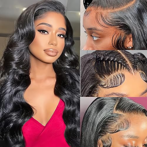 Body Wave Wigs Human Hair 180% Density 13x4 HD Lace Front Wigs Human Hair Pre Plucked Body Wave Glueless Wigs Human Hair Lace Frontal Wigs for Women 22 Inch
