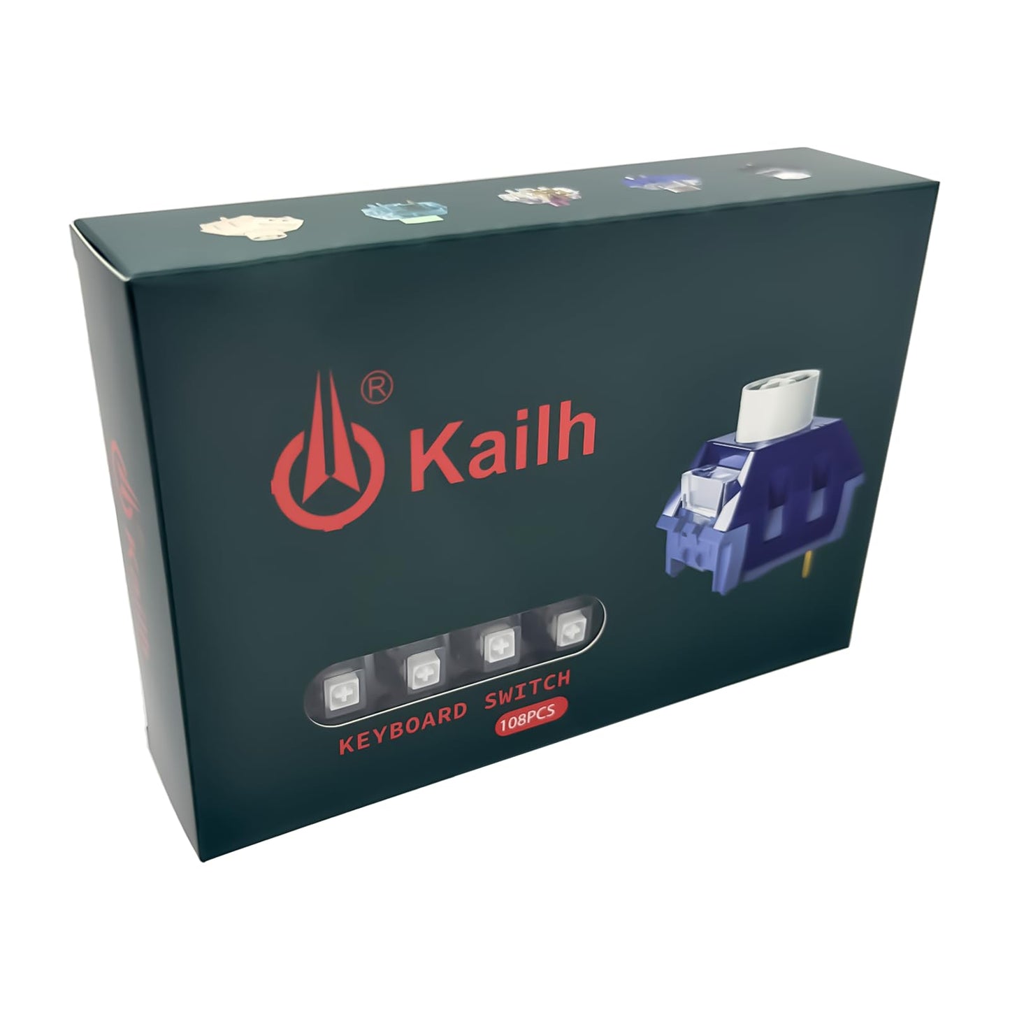 Zjmehty Kailh Box White Mechanical Keyboard Switches,3-Pin 45gf Clicky/Speed Typing/Gaming/Waterproof Switches(108Pcs,Kailh Box White)