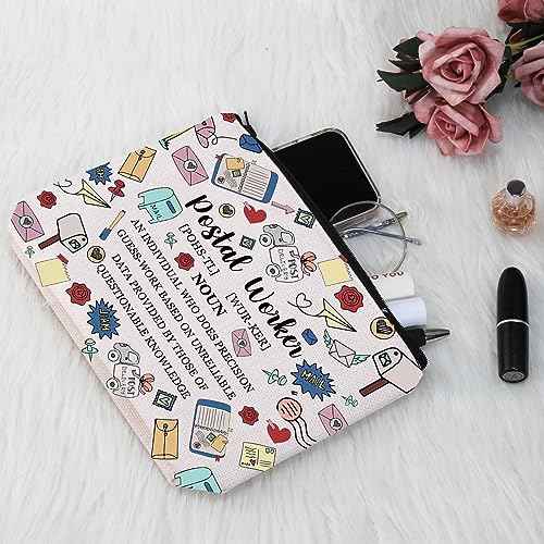 G2TUP Mail Carrier Thank You Gift Postal Worker Definition Makeup Bag Postal Worker Cosmetic Bag Mail Lady Post Office Gift (Postal Worker Definition MB)