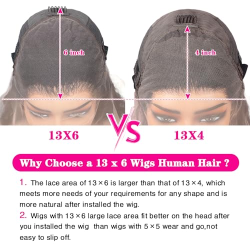 13x6 Chocolate Brown Body Wave Lace Front Wigs Human Hair Pre Plucked 180% Density HD Lace Frontal Wigs with Baby Hair Glueless Brown Wigs for Women 22Inch