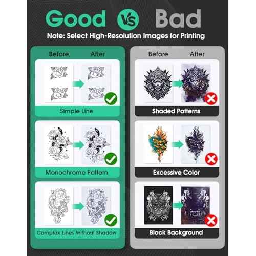 Phomemo Tattoo Stencil Printer, M08F Wireless Thermal Tattoo Printer with 10pcs Transfer Paper, Compatible with Phone/Tablet/PC, Tattoo Supplies for Tattoo Artists, AI Image Generation, Black & Green