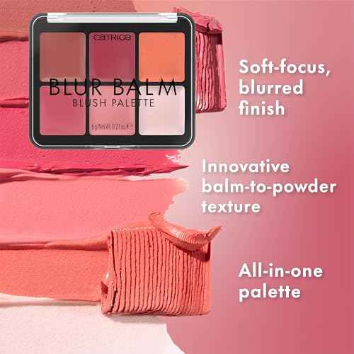 Catrice Blur Balm Blush Palette | 6-in-1 Blurring Flush & Highlighter Makeup | Balm-to-Powder Formula | Vegan & Cruelty Free