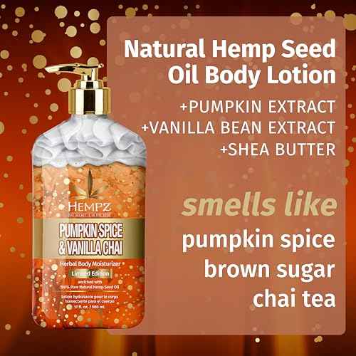 Limited Edition Pumpkin Spice & Vanilla Chai Herbal Moisturizing Body Lotion (17 oz) ? Fall Scented for Women or Men with Dry or Sensitive Skin - Hydrating Moisturizer for Daily Radiance