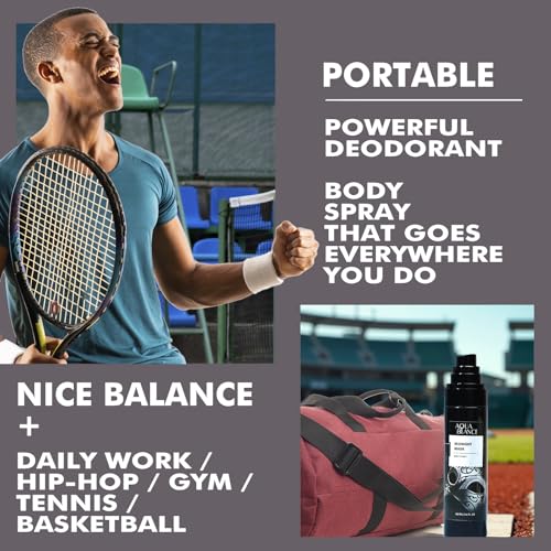 Body Spray for Men, Mens Body Refreshing Spray, Long Lasting, Pack of 3, Each 3.4 Fl Oz, Total 10.2 Fl Oz, Notes of Bergamot, Patchouli, Cedar, Leather