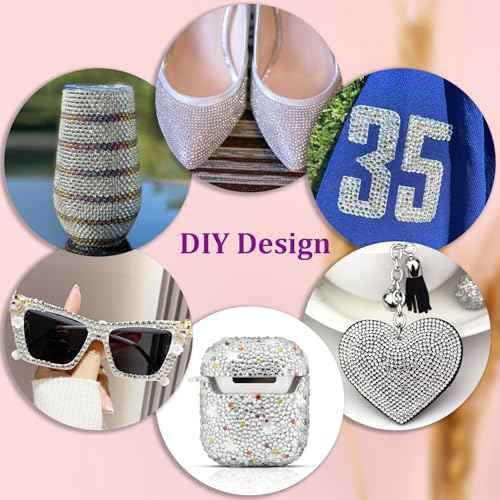 30000Pcs Resin Rhinestones for Bedazzling, Silver Clear Flatback Gems for Diamond Art, Crystal Bedazzler Kit with 3Pcs 10ml B7000 Jewelry Glue for Nail Art Crafting Clothing Book Makeup