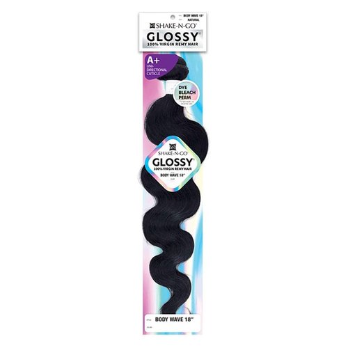 Shake N Go Virgin Remy Hair Weave Glossy Body Wave 16" (Color : Natural Black)