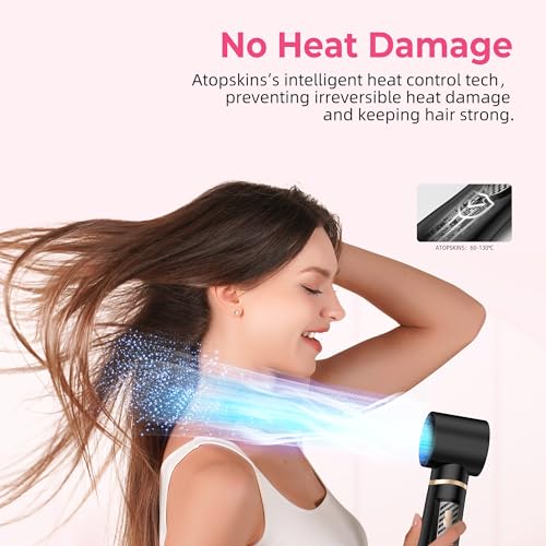 5 in 1 Blow Dryer Brush Set, 1000W Professional Hot Air Styler, Ionic Hair Dryer Brush, 3 Heat Settings, Auto Curling, Fast Drying, Ideal Hair Styling Tools Gift for Women, Black