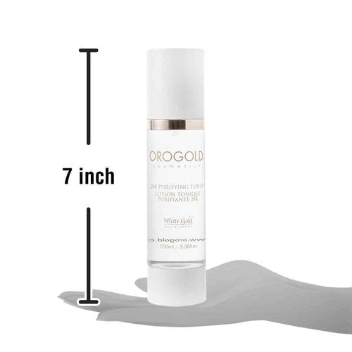 Orogold White Gold 24K Purifying Facial Toner, Face Toner with Gold, Aloe Vera and Chamomile, 100 Mililiter / 3.38 Fl.Oz.