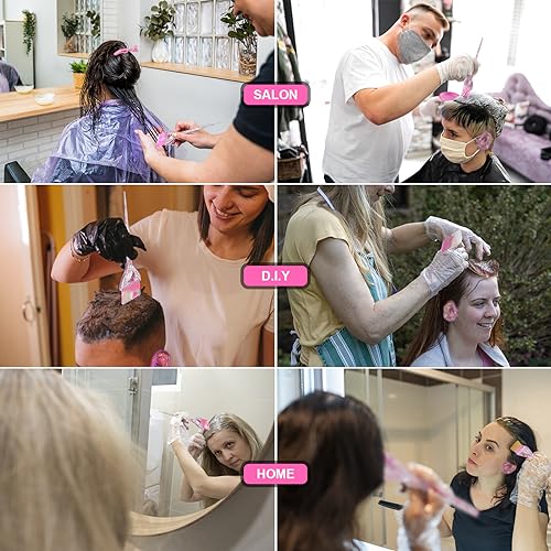 11pcs Hair Coloring Kit - Professional Salon Tools for DIY Mixing, Includes Clips, Bowl, Dye Brush, Earmuffs - Perfect for Bleaching and Dye