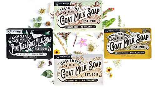 Legend's Creek Farm Goat Milk Soap - Triple Milled Moisturizing Bar for Hands and Body - 9 Oz Creamy Lather, Nourishing, Natural Soap for Sensitive Skin (Assorted Bundle)