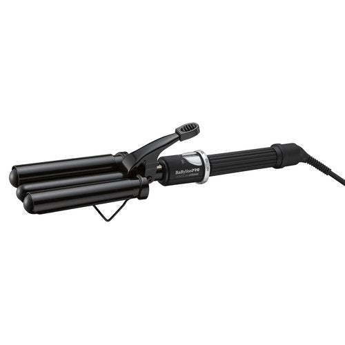 BabylissPRO Porcelain Ceramic Triple Barrel Waver, Black