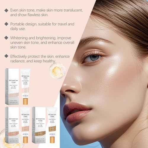 BB Blur Tinted Moisturizer Spf 30, BB Cream Tinted Moisturizer with Broad Spectrum Protection Against UVA and UVB Rays BB Tinted Care Primer Even Skin Tone Beauty Makeup for All Skin Types(2#Natural)