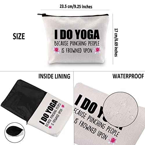Yoga Gift Yoga Lover Gift Yoga Instructor Makeup Bag I Do Yoga Because Punching People Is Frowned Upon Cosmetic Bag Yoga Teacher Thank You Gift