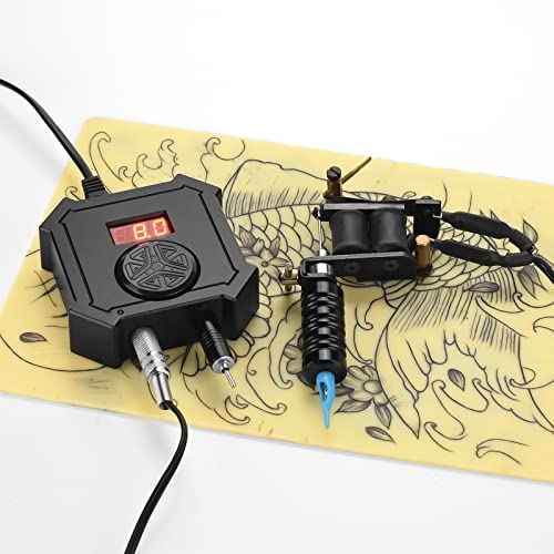 ATOMUS Tattoo Power Supply Foot Pedal Switch Kit with Clip Cord Dual Digital LED Display Power Supply for Tattoo Liner and Shader (Power supply + pedal switch + clip cord)