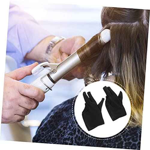 2pcs Hairdressing Gloves Protective Gloves High Temperature Heated Mittens Curling Wand 3 Finger Barber Glove Heat Protector Barber Shop Heat Protection Glove