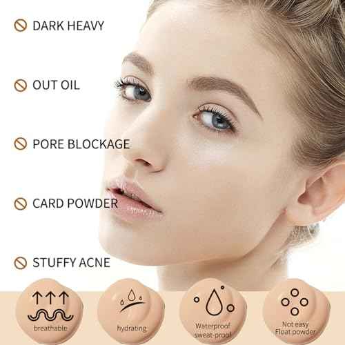 CC Cream With SPF 50 - Full Coverage Foundation, Invisible Pore, Even Skin Tone, Covering Blemishes, Hydrating, Breathable Lightweight Long Lasting Waterproof Matte (Natural)