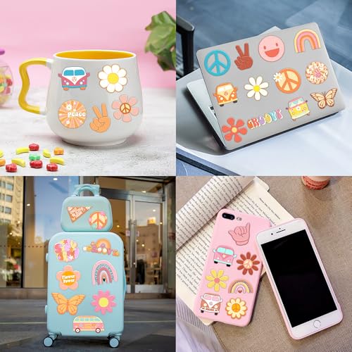 60PCS One Two Groovy 60s 70s Pre-Cut Temporary Tattoos for Kids Birthday Theme Party Supplies Decorations Favors Decor Super Cute Retro Hippie Rainbow Tattoo Stickers Gift for School Prizes Girls Boys