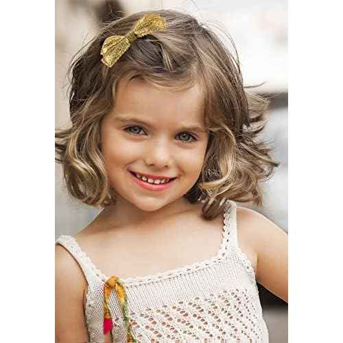 Glitter Bow Hair Clips Sparkly Bowknot Hair Barrettes 4 Pcs (gold)