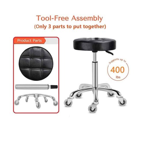 Kaleurrier Swivel Stool Chair Adjustable - Heavy Duty Barber Stool - Hydraulic Rolling Work Stools with Wheels for Hair Beauty Salon Spa Home Kitchen Counter Office Massage Dental Pedicure