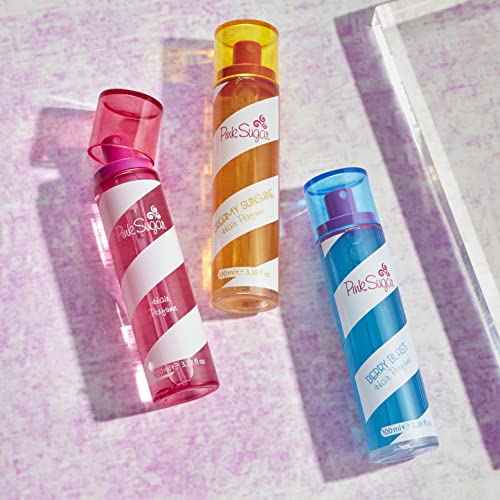 Pink Sugar Creamy Sunshine Fragrance for Women, Eau de Toilette Perfume, Body Mist, Hair Perfume, Floral + Fruity Scent, Notes of Coconut Milk, Mimosa, Vanilla, and Caramel