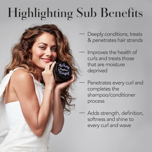 Saphira Divine Mineral Mud for Curly and Wavy Hair, Hair Moisturizer and Deep Conditioning Hair Mask for Shine and Bounce, Sulfate-Free, Paraben-Free, Vegan, 16.9 Ounce