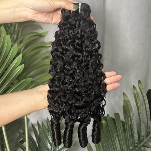 Burmese Curly Human Hair Bundles 26 Inch Deep Wave 1 Bundle 100% Unprocessed Burmese Raw Real Human Hair Bundles With Spiral Curly End Natural Color for Women