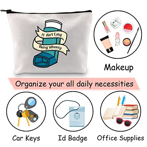 JXGZSO Asthma inhaler Bag It Ain't Easy Being Wheezy Organization Bag Respiratory Therapist Gifts